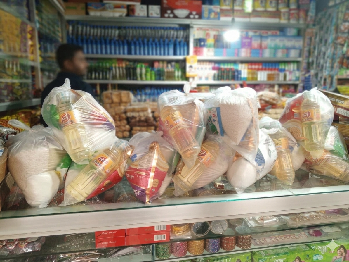 নবজাগরণ সমাজ সেবা সংঘের ঈদ উপহার সামগ্রী বিতরণ